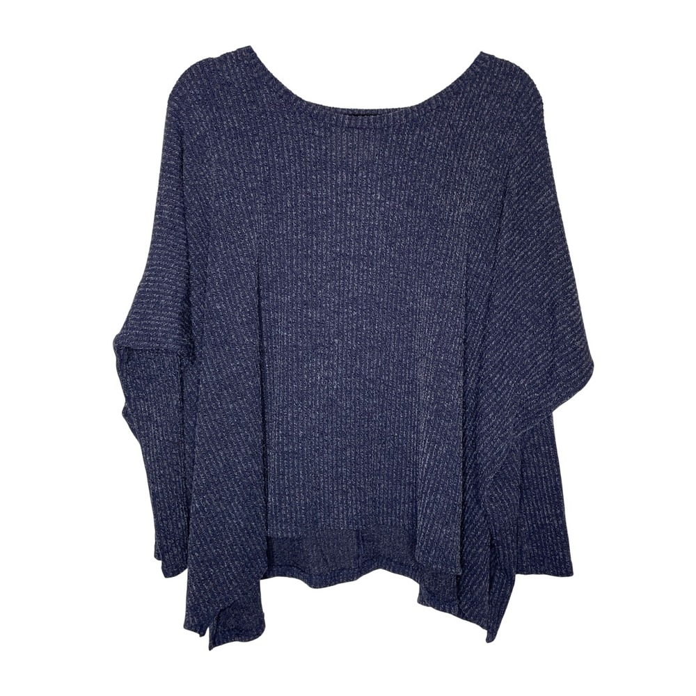 Fantastic Fawn Knit Top Womens S Navy Blue Batwing Oversized Boxy Relaxed Fit